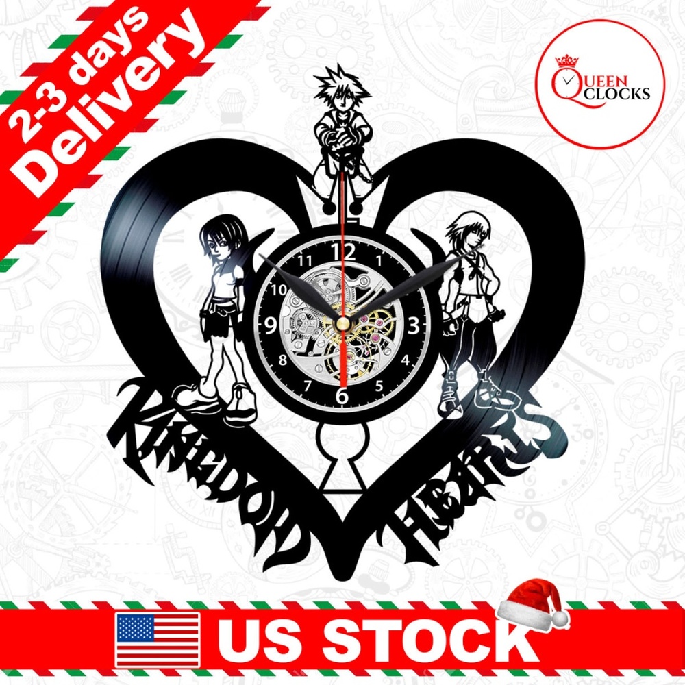 Axel Kingdom Hearts Vinyl Clock Wall Sora Gifts